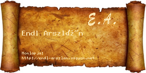 Endl Arszlán névjegykártya